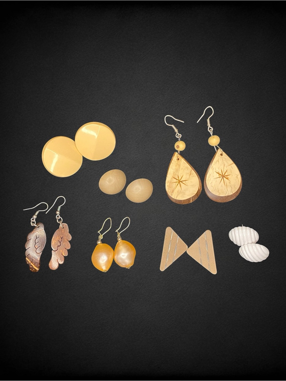 Vintage Costume Jewelry Earrings in Neutral Colours